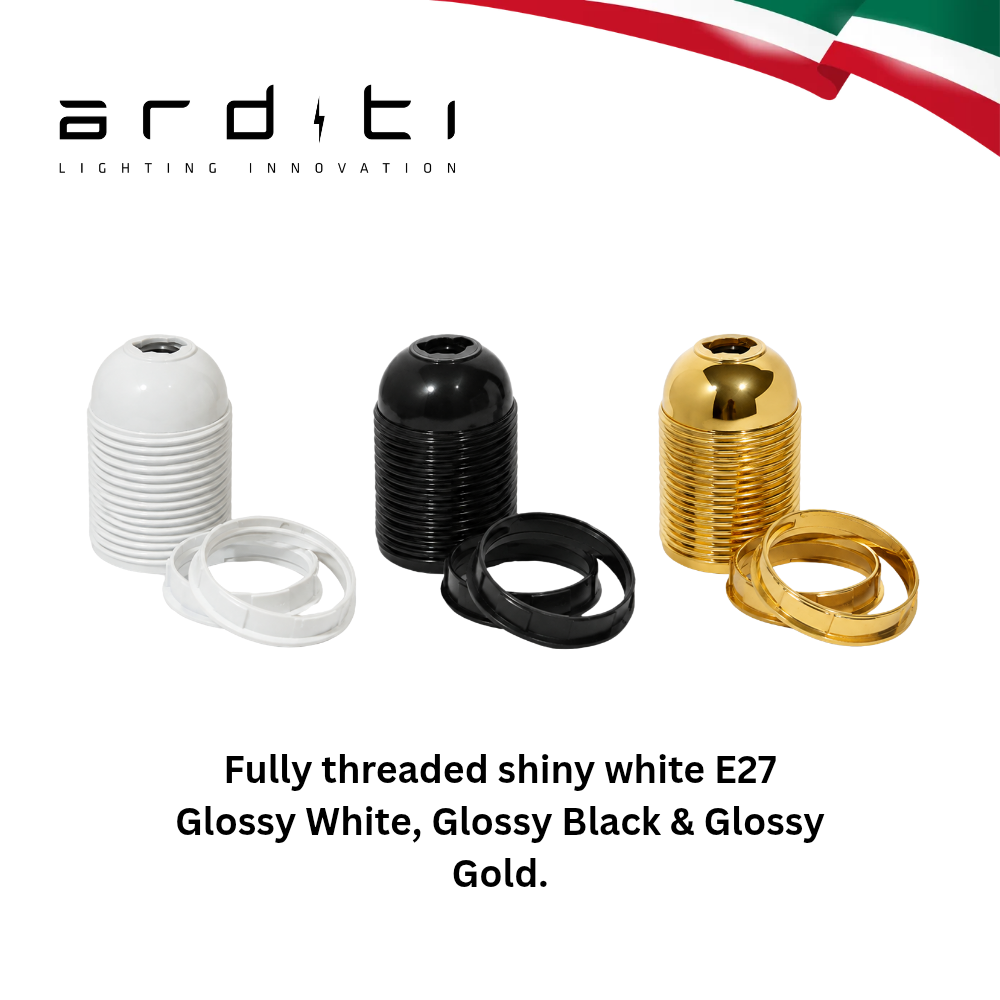 Fully Threaded Lamp Holder Kit with Screw Collar Rings