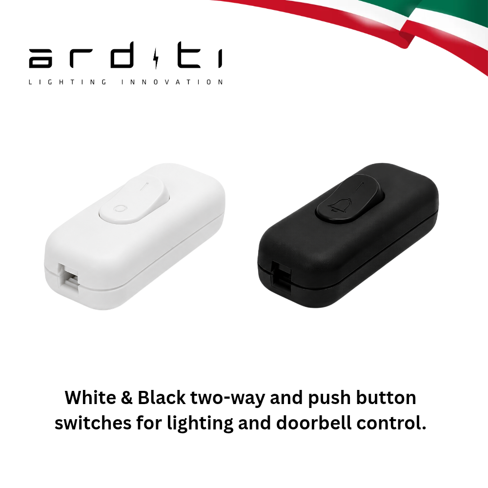 Arditi In-Line Cord Switches (Model Series Art. 300 / 304 Rocker Switches & Push-Button Cord Switches)