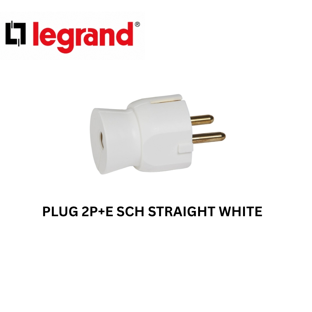 Legrand Plug 2P+E Schuko Straight White