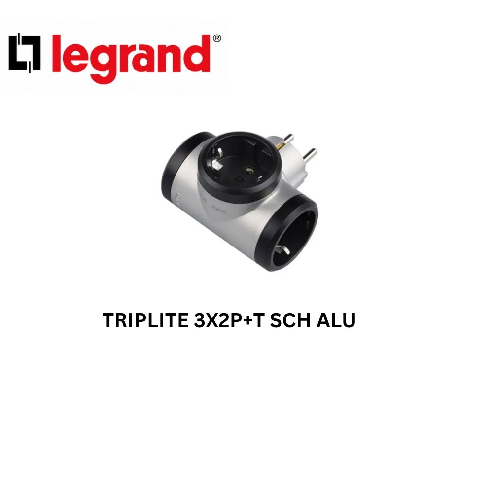 Legrand Triplite 3x2P+T Schuko Aluminum