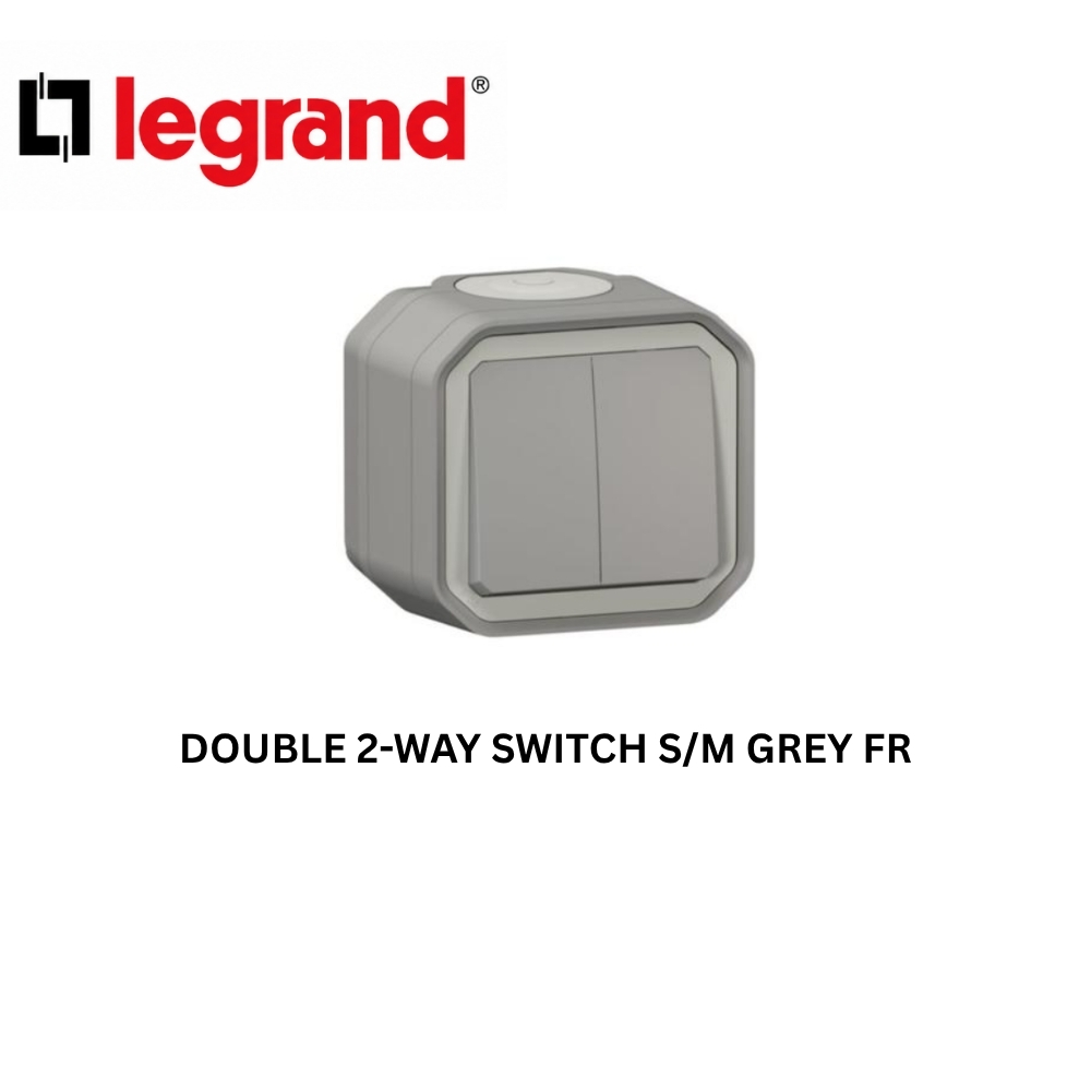 Legrand Double 2-Way Switch Surface Mount Grey